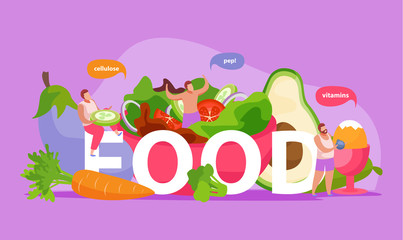 Food Flat Text Composition