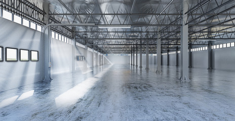 New empty warehouse or manufacturing hall