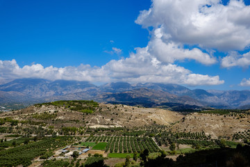 Fototapeta na wymiar White Mountains from Phaistos, Crete, Greece