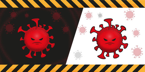Covid 19 Cartoon Icons Coronavirus - nCoV. Infection Concept Vector Illustration 