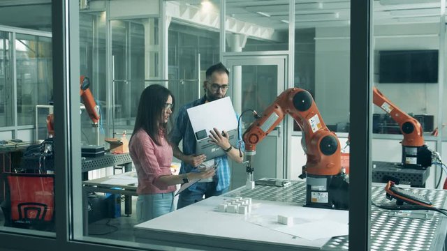 Young researchers are looking at robotic machines in motion