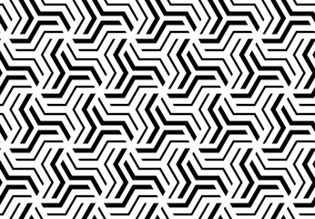 Abstract geometric pattern with stripes, lines. Seamless vector background. White and black ornament. Simple lattice graphic design