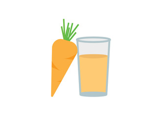 Carrot juice in a glass. Vector icon.