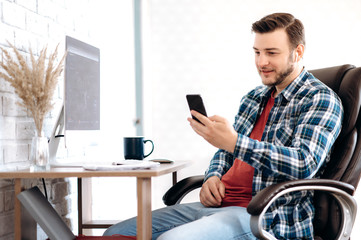 businessman confident man guy busy freelancer handsome office attractive portrait