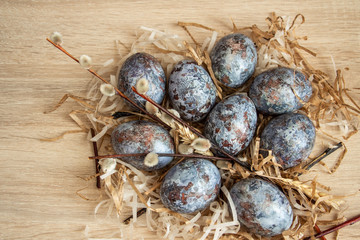 Obraz premium eggs in the nest, easter eggs 