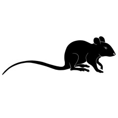 Rat icon. Black silhouette of rat or mouse 