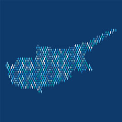 Cyprus population infographic. Map made from stick figure people