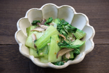青梗菜の椎茸炒め	