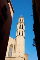 Fototapeta premium Santa Marie del Mar in Barcelona, Spain