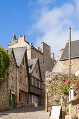 Fototapeta na wymiar Dinan, France. Street view in the old town