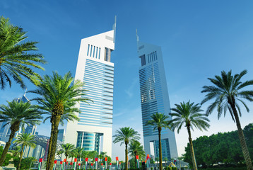 Fototapeta na wymiar Dubai Financial center district DIFC, United Arab Emirates