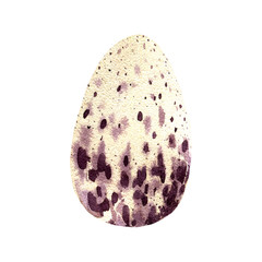 beige egg with spots, watercolor illustration