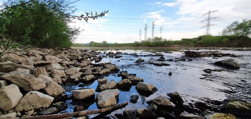 river and trees, Low levels Rivers, Industry vs Nature, 
