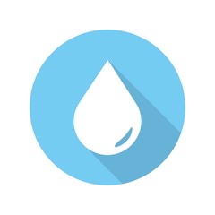 Water drop, long shadow stlyle. Vector illustration