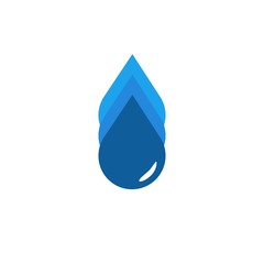 Water drop, back to back, blue color tones.  Isolated Vector illustration