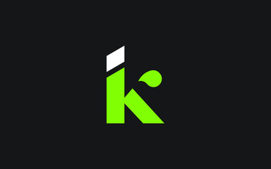 ki or ik and k or i lowercase Letter Initial Logo Design, Vector Template