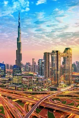 Foto op Canvas Dubai city amazing skyline, city center top view, United Arab Emirates  © Rastislav Sedlak SK