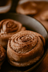 Cinnamon rolls in a pan
