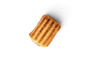 Shortbread cookies with jam isolated on white background.