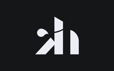 kh or hk and k or h lowercase Letter Initial Logo Design, Vector Template
