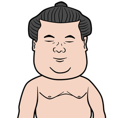 Fototapeta premium Cartoon Illustration of a Sumo Wrestler