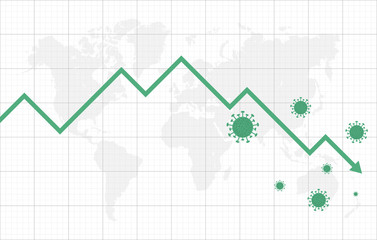 Virus hits market. Shares fall down. Markets plunging. Economic fallout. 2019 - 2020 Novel Coronavirus outbreak. 2020-nCoV. Covid-19