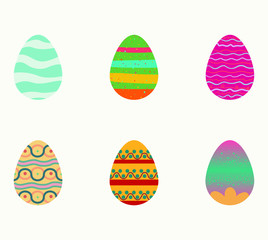 set of easter eggs, vector illustration