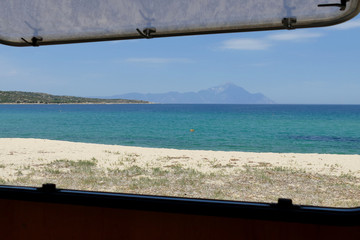 View of the beach of Valti in Sithonia peninsula