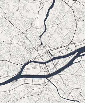 map of the city of Nantes, France