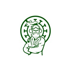 doctor science coronavirus illustration