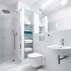 Fototapeta na wymiar Simple style bathroom with shower