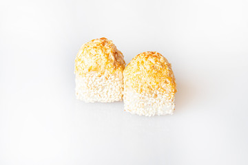 sushi on a white background