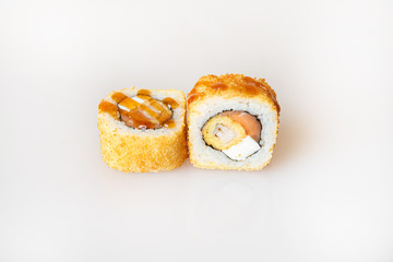 sushi on a white background