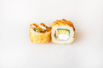 sushi on a white background