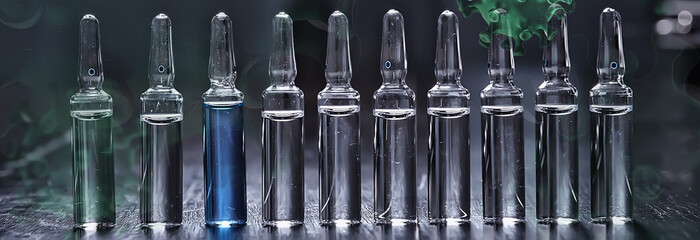 syringe and ampoule, coronavirus vaccine, concept medicine vaccination protection covid 19
