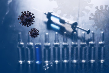 covid-19 virus vaccine injection, abstract background, medical concept