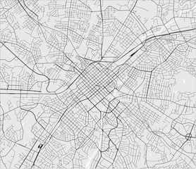 map of the city of Charlotte, in the USA of North Carolina