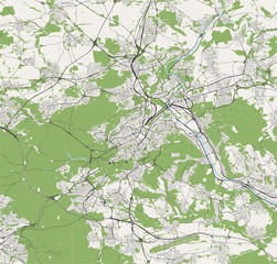 map of the city of Stuttgart, Germany