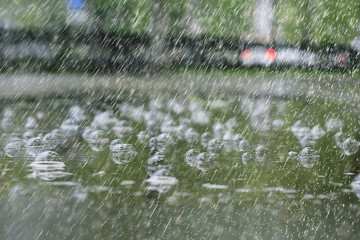 rain weather drops / wet weather concept, abstract drops and water jets, autumn rain