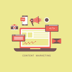 Vector content marketing concept in flat style