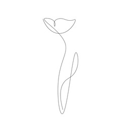 Summer flower on white background line drawing. Vector illustration