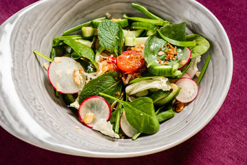 spring salad with radish and mint