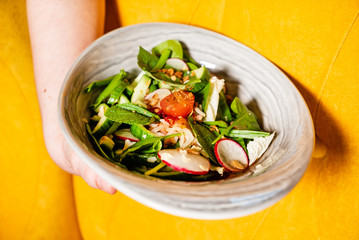 spring salad with radish and mint