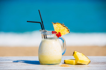 Pina colada smoothie cocktail