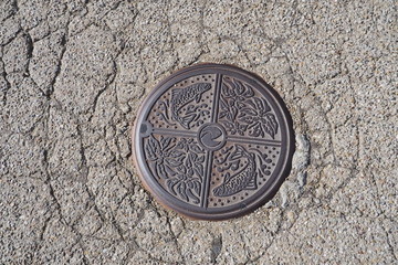 Manhole on street 