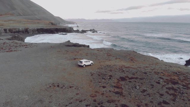 Car in Iceland Coast