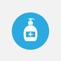 Disinfection. Hand sanitizer bottle icon, washing gel. Vector illustrationDisinfection. Hand sanitizer bottle icon, washing gel. Vector illustration	