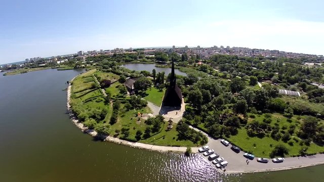Drona, Parcul Tabacariei, Biserica de lemn Sf. MIna, Lacul Tabacariei, Constanta, Romania