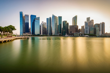 Landscape of the Singapore financial district and business building