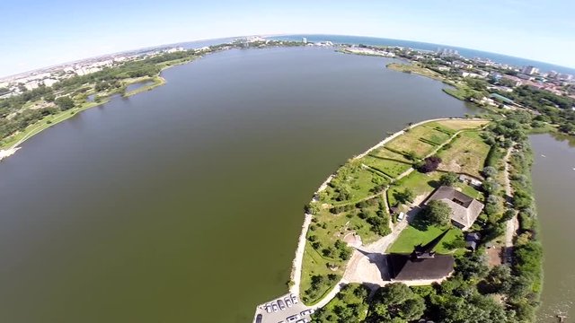 Drona, Parcul Tabacariei, Biserica de lemn Sf. MIna, Lacul Tabacariei, Constanta, Romania